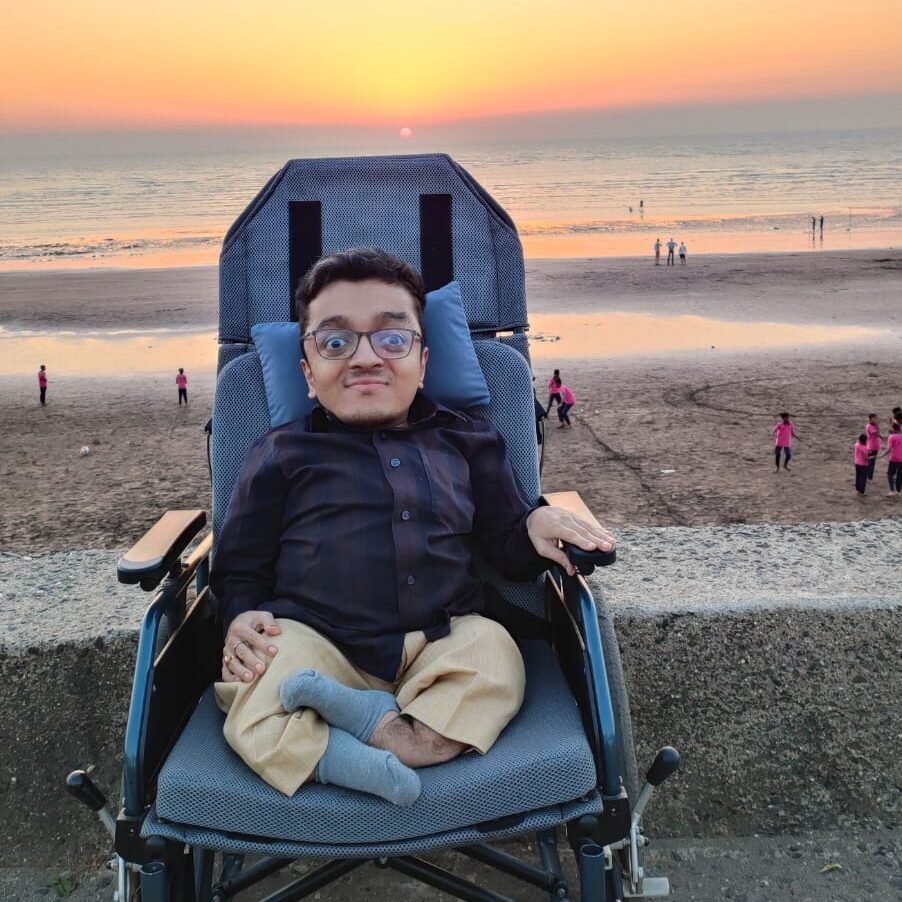 Parikshit Shah on a beach of Tithal, Gujarat
